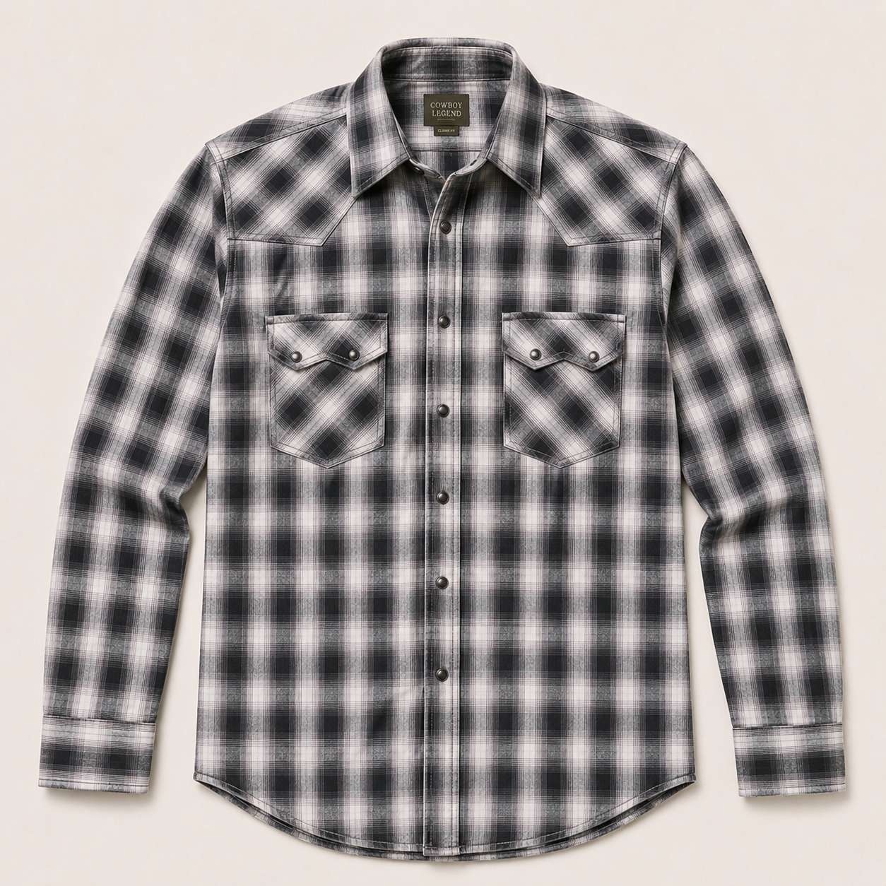 cowboy dress shirts for men Men’s Black Plaid Long Sleeve Western Snap Shirt SIZE:12Y (156 cm) Brown dress accessories Images Authentic Western Clothing for YGroup_14712127291757