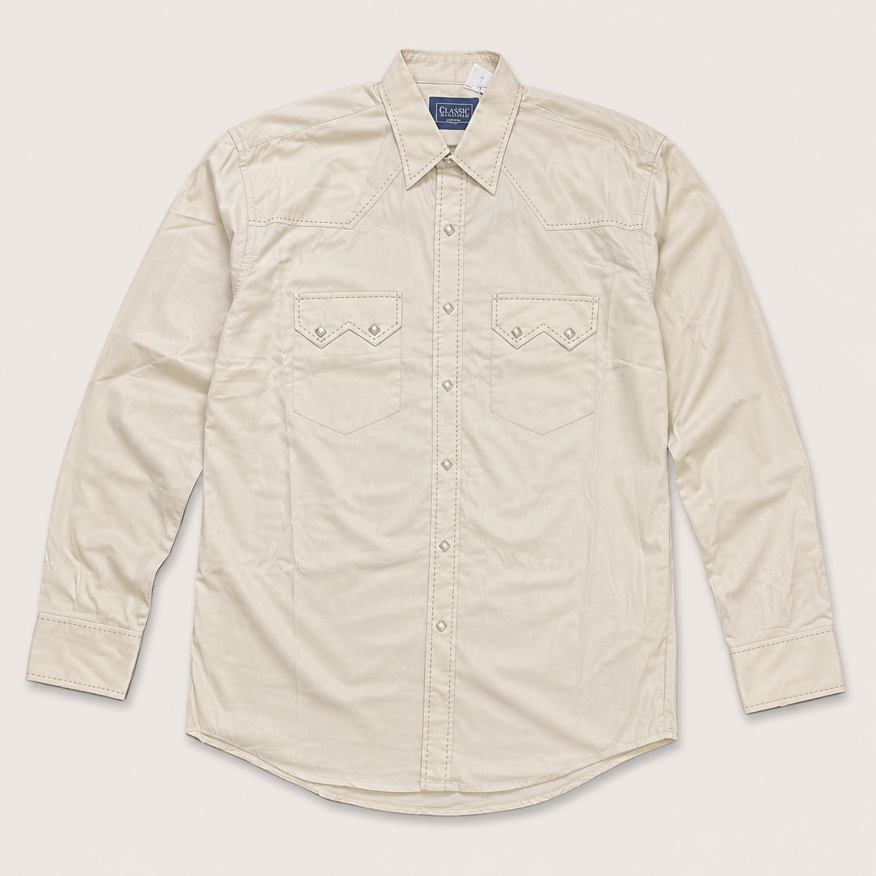 Men's Classic Ecru Cowboy Western Shirt