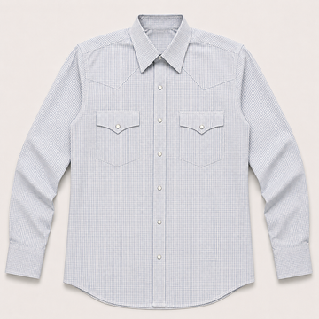 long-sleeve western-style button-up shirt