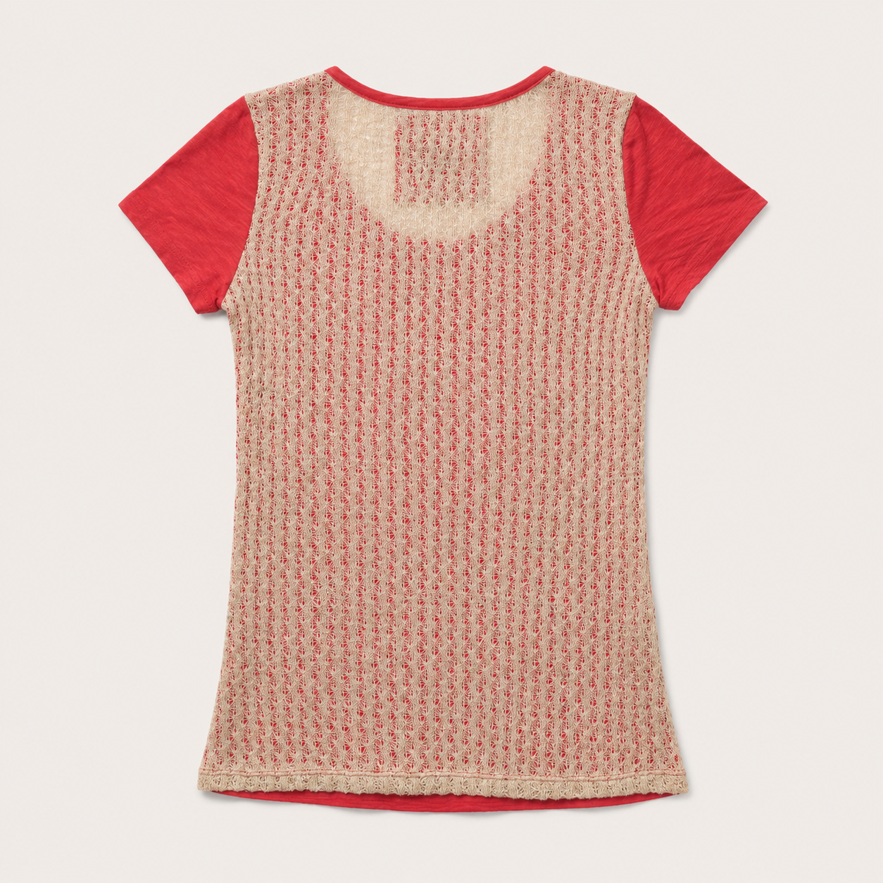 Women’s Red Western Graphic Henley Tee