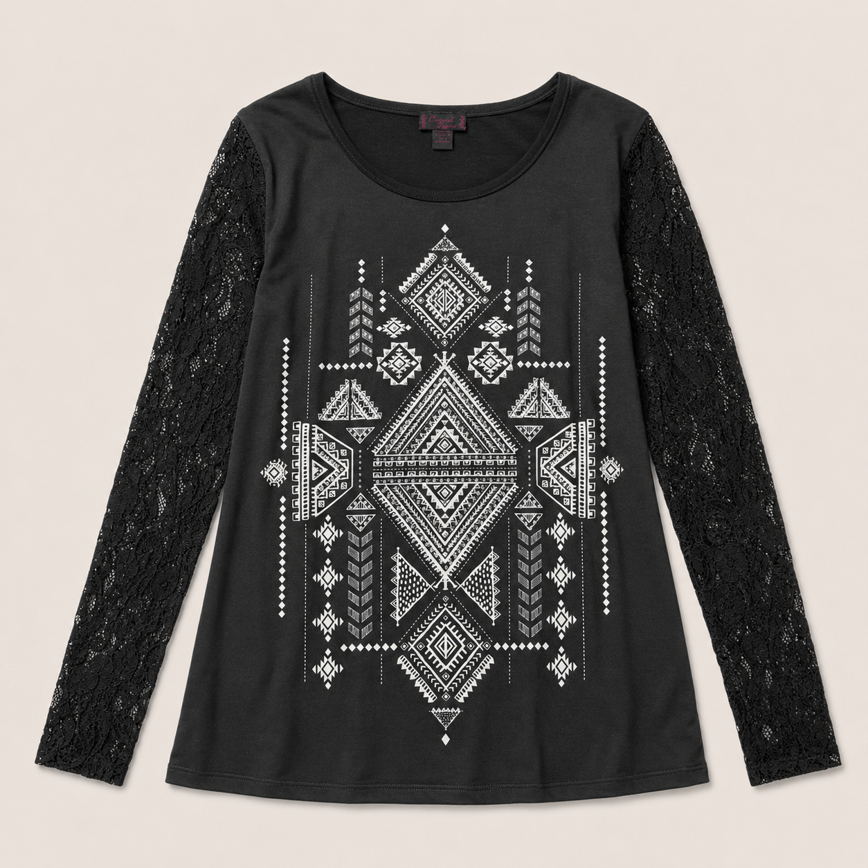 Ladie's Lace Sleeve Southwestern Top