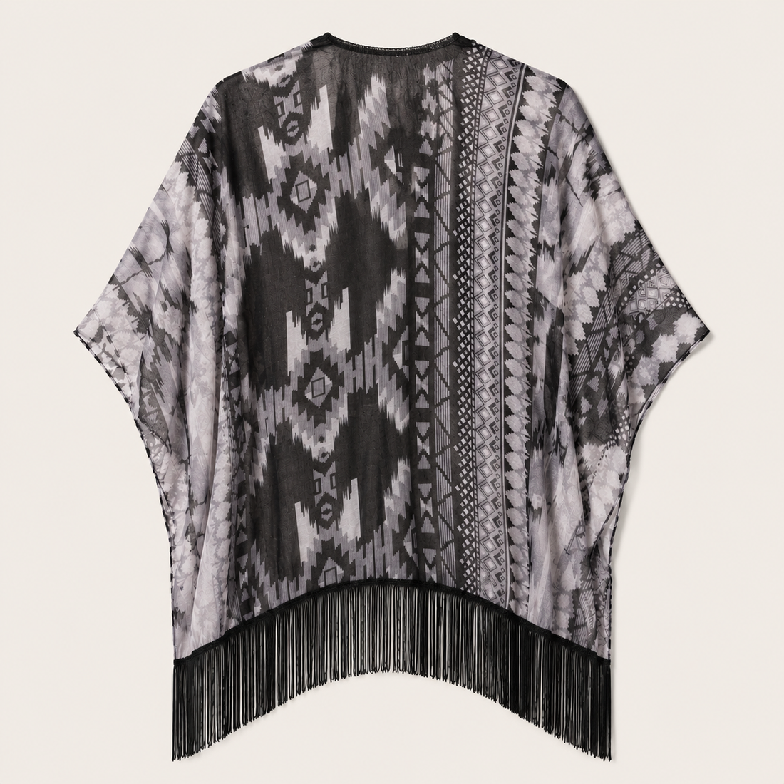 Ladie's Black Mesa Fringe Kimono