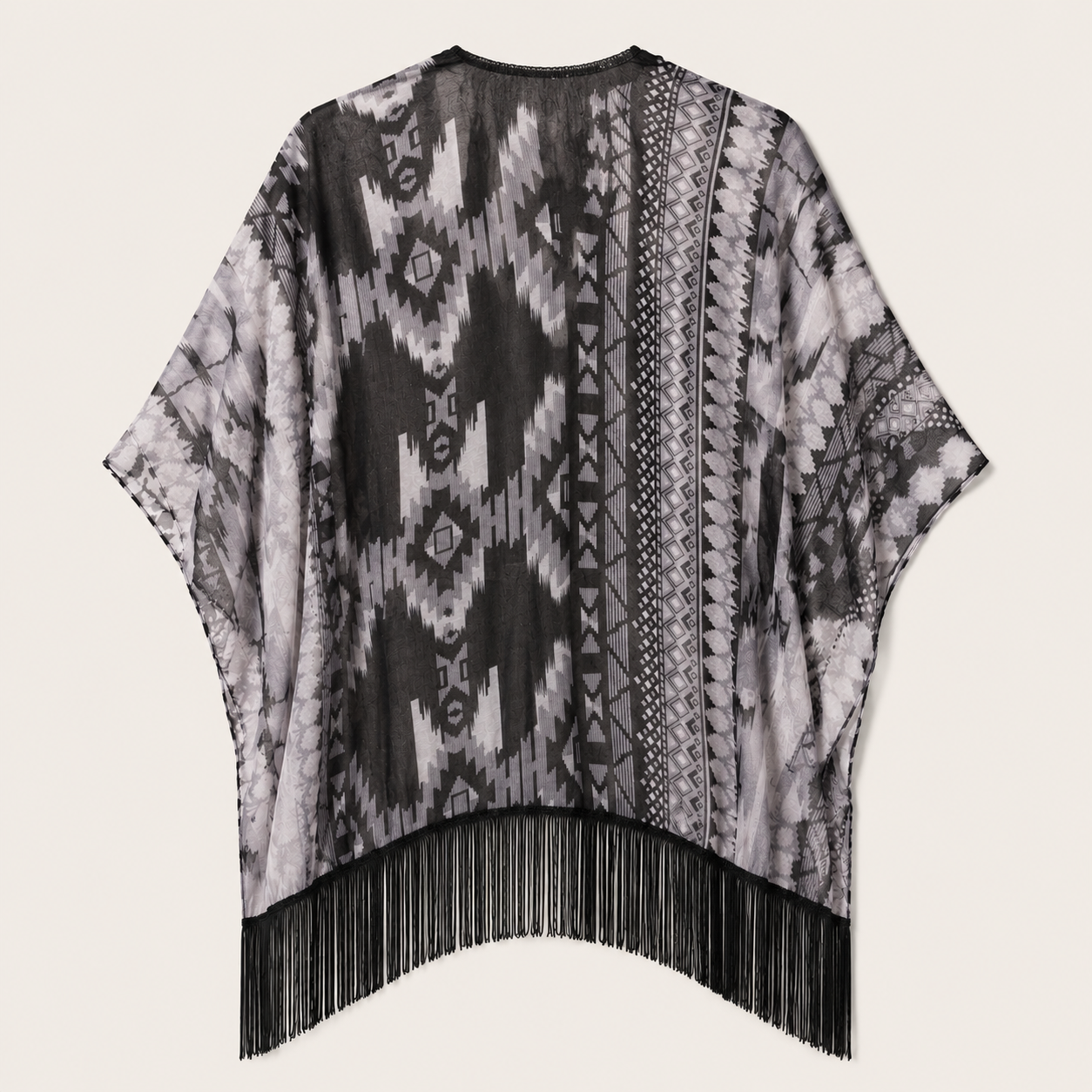 Ladie's Black Mesa Fringe Kimono