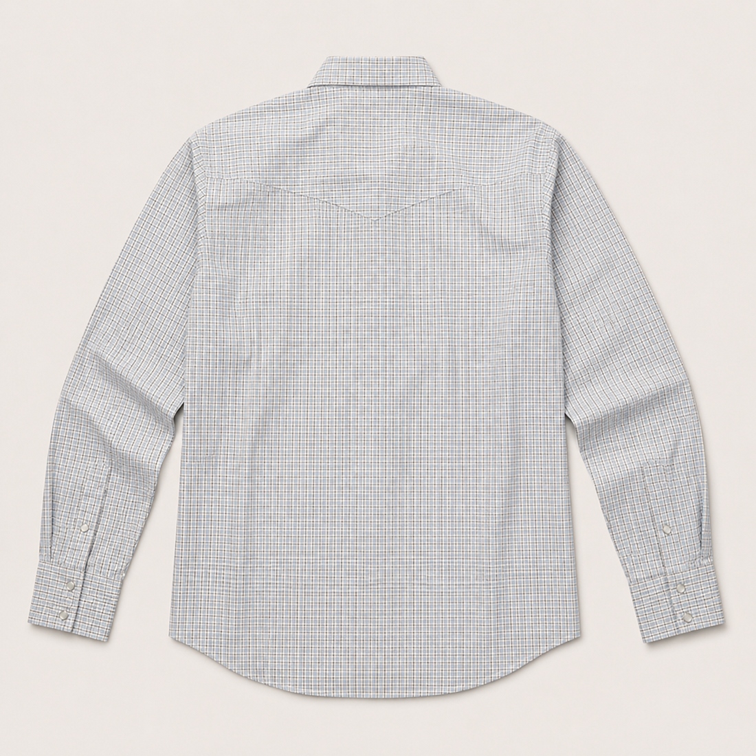 Micro Plaid Long Sleeve Cowboy Western Snap Shirt