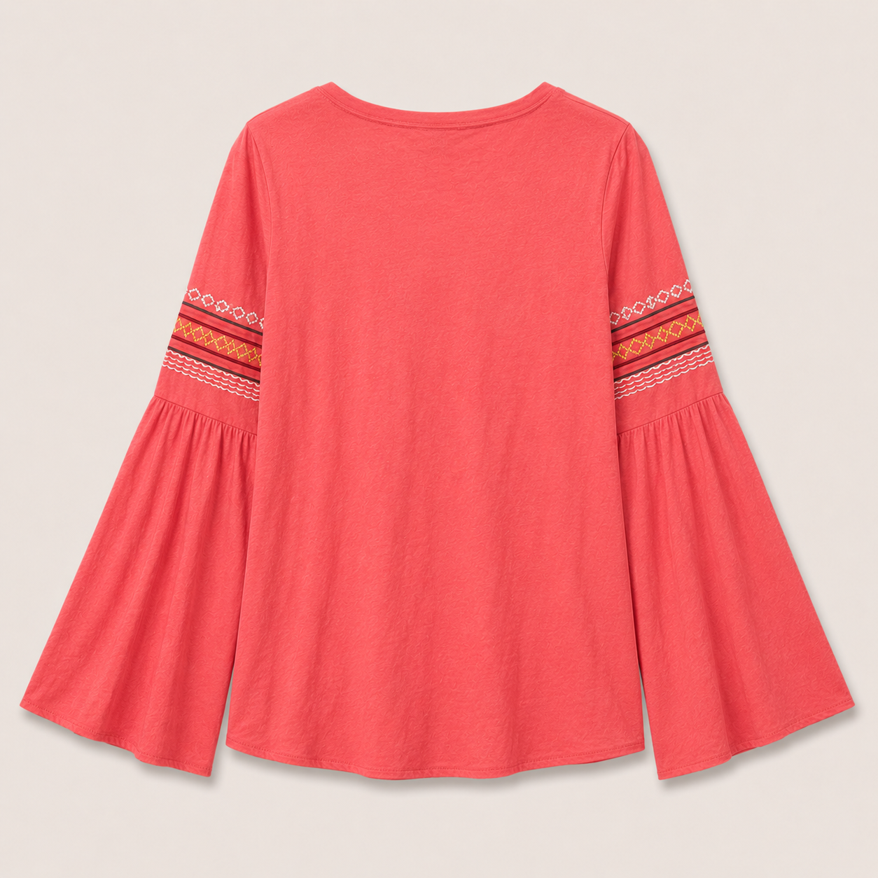Women’s Boho Embroidered Bell Sleeve Top