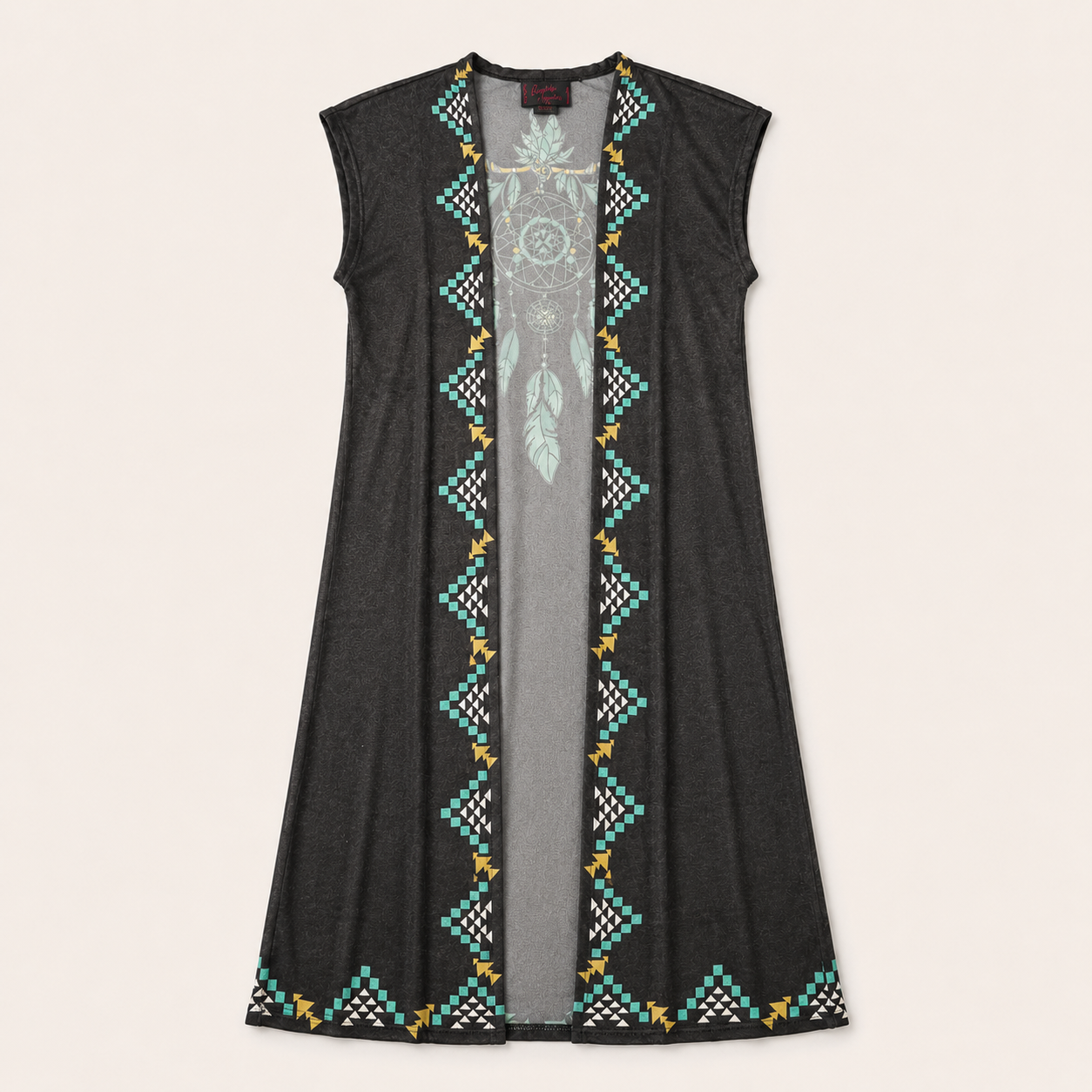 Southwestern Aztec Sleeveless Duster Cardigan