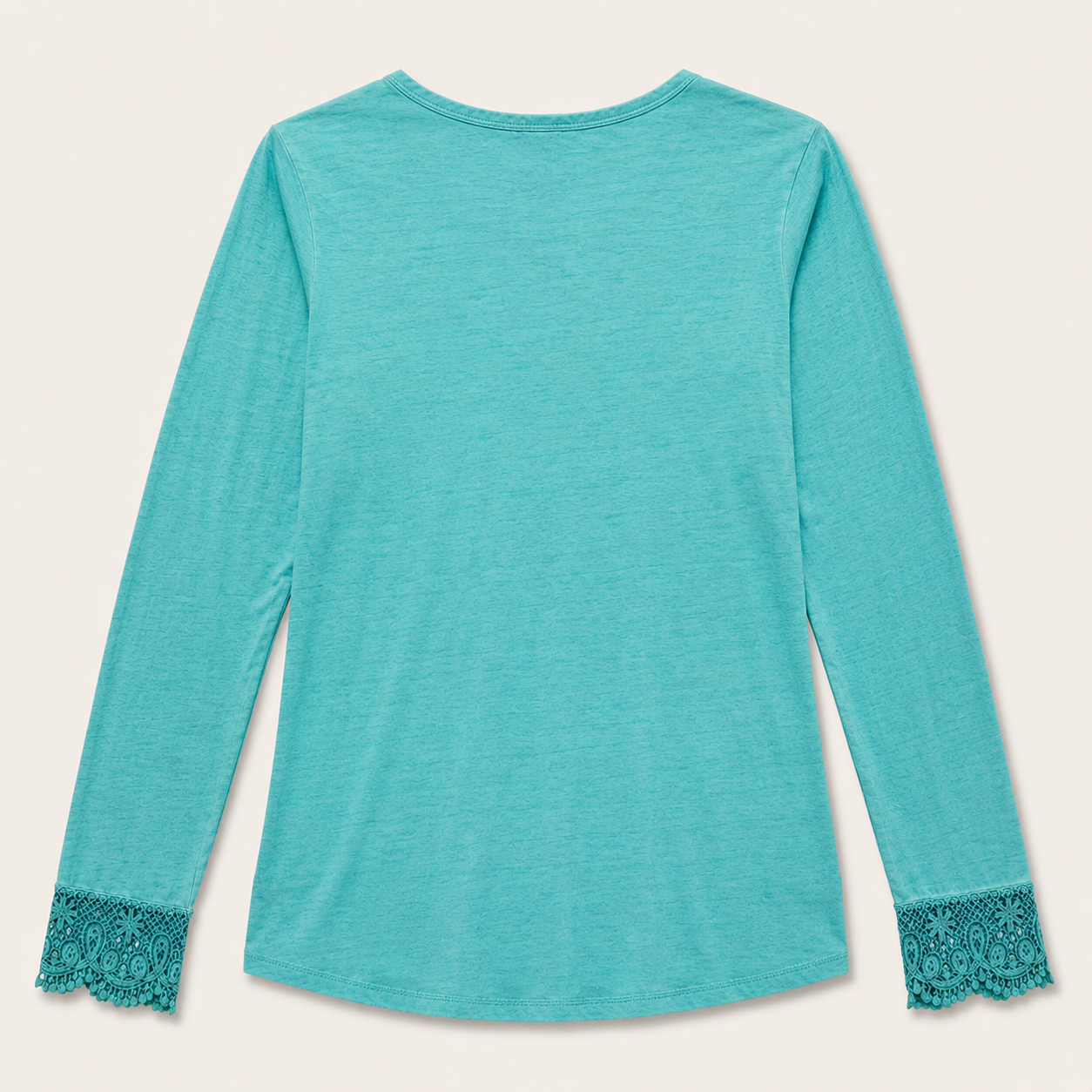 Women’s Aztec Graphic Lace Trim Long Sleeve Top