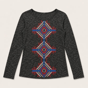 Southwestern Aztec Graphic Long Sleeve Top