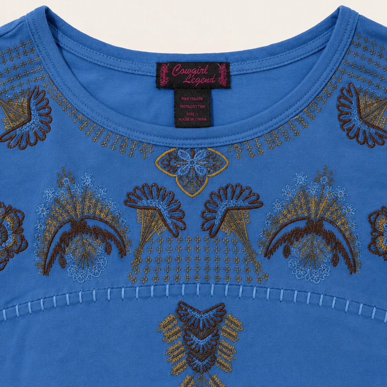Western Embroidered Yoke Tee