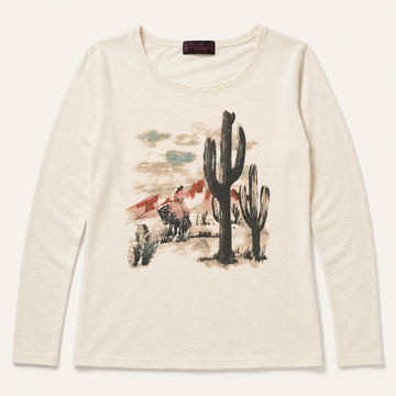 Women’s Desert Cowgirl Western Graphic Long Sleeve Top