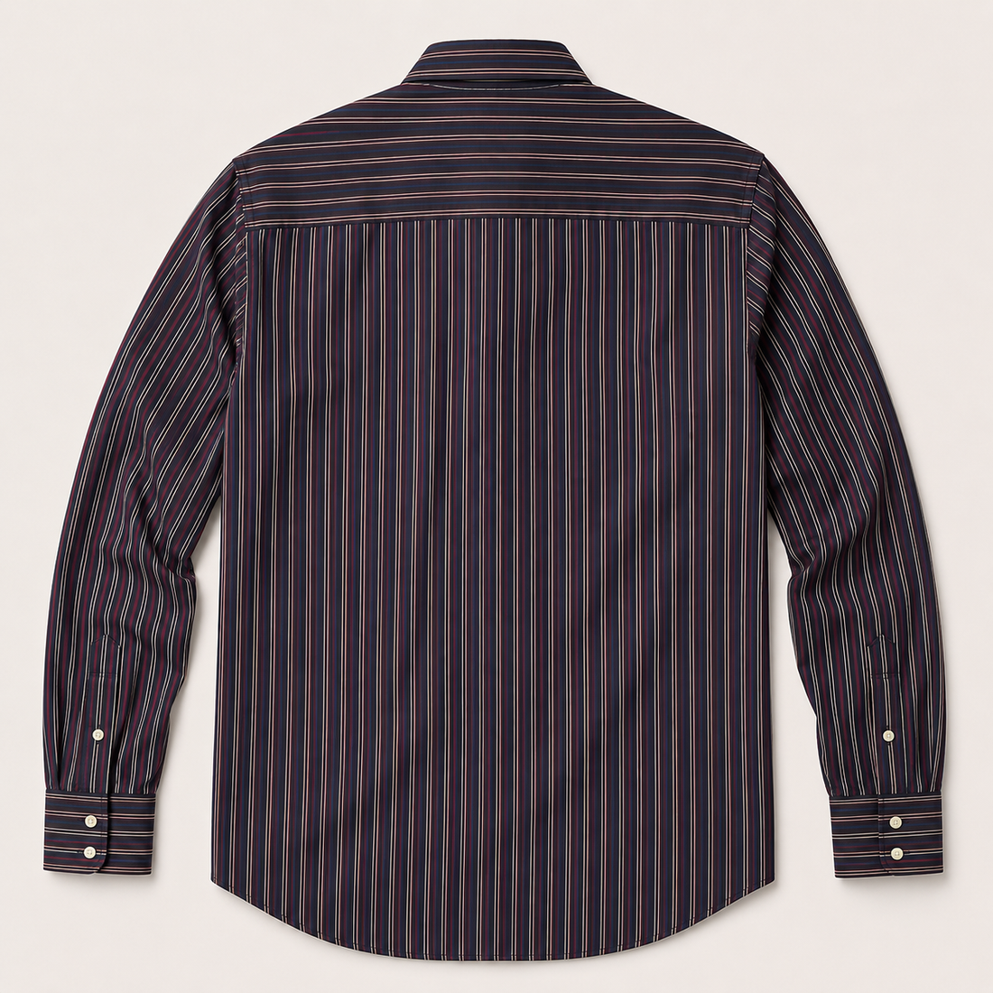 Men's Long Sleeve Red Stripe Western Snap Shirt