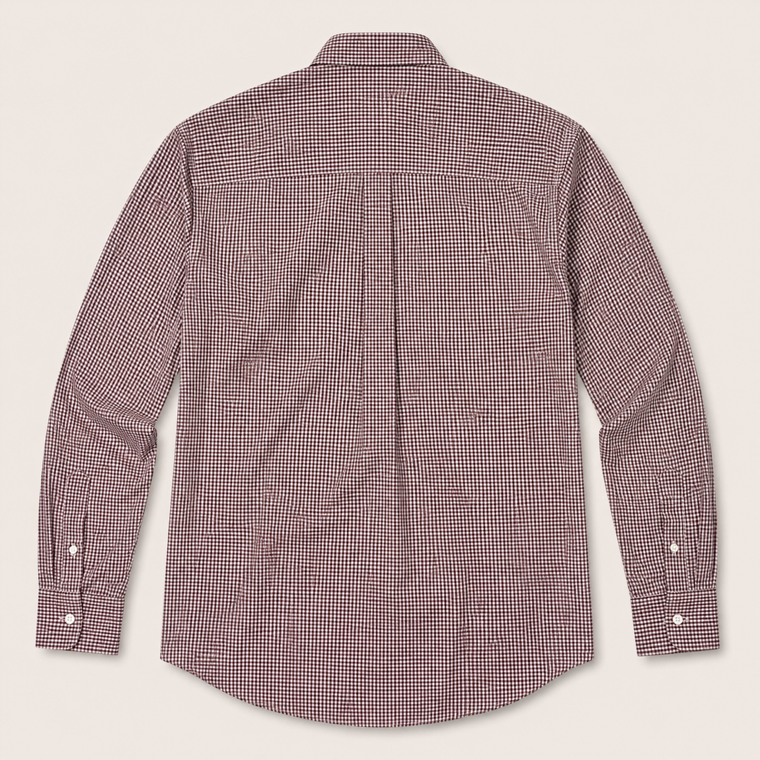 Men’s Burgundy Check Long Sleeve Cowboy Western Button Down Shirt