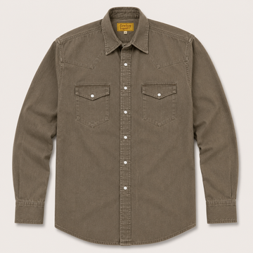 Men’s Long Sleeve Olive Cowboy Western Yoke Shirt
