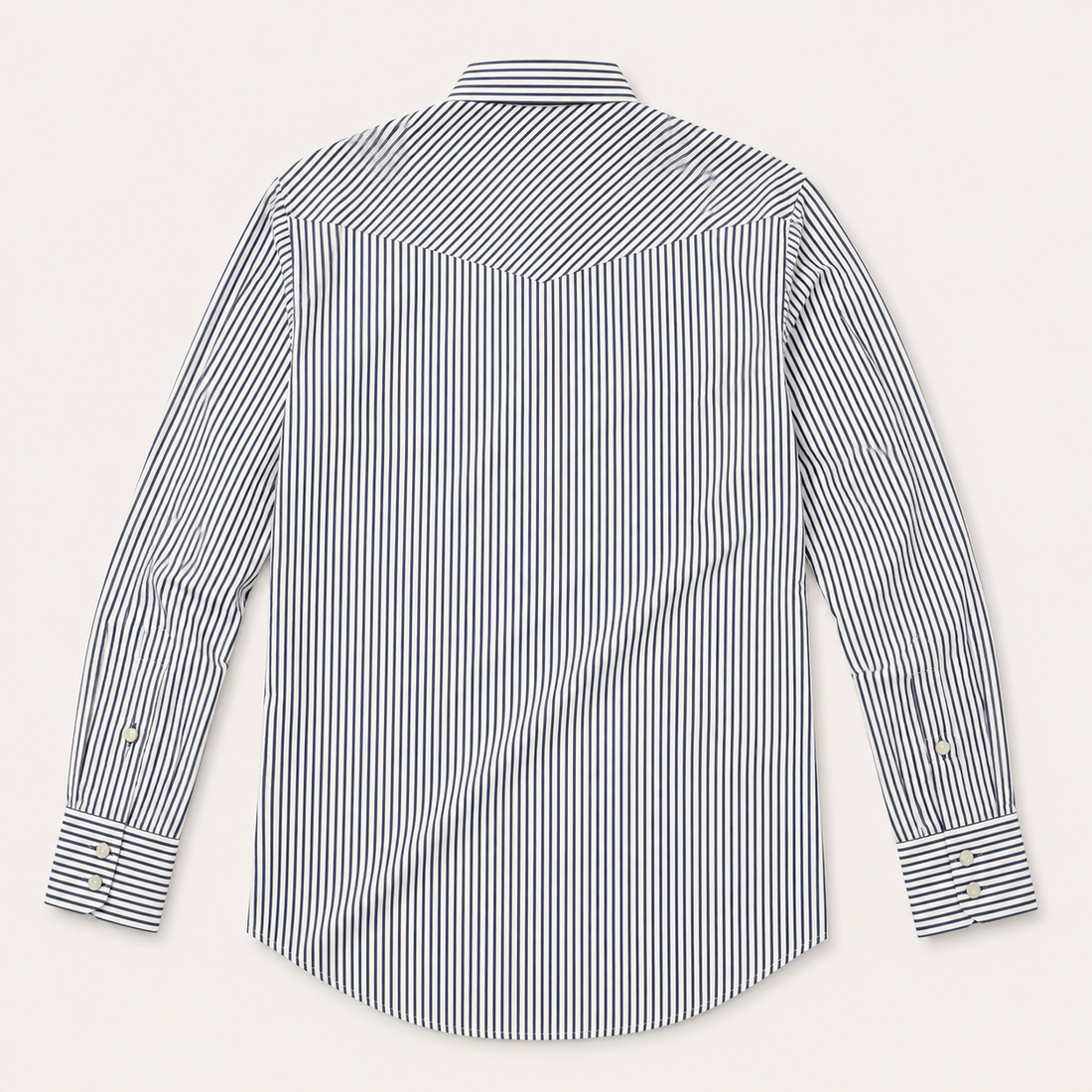 Men's Navy Fine Line Stripe Long Sleeve Western Yokes Shirt