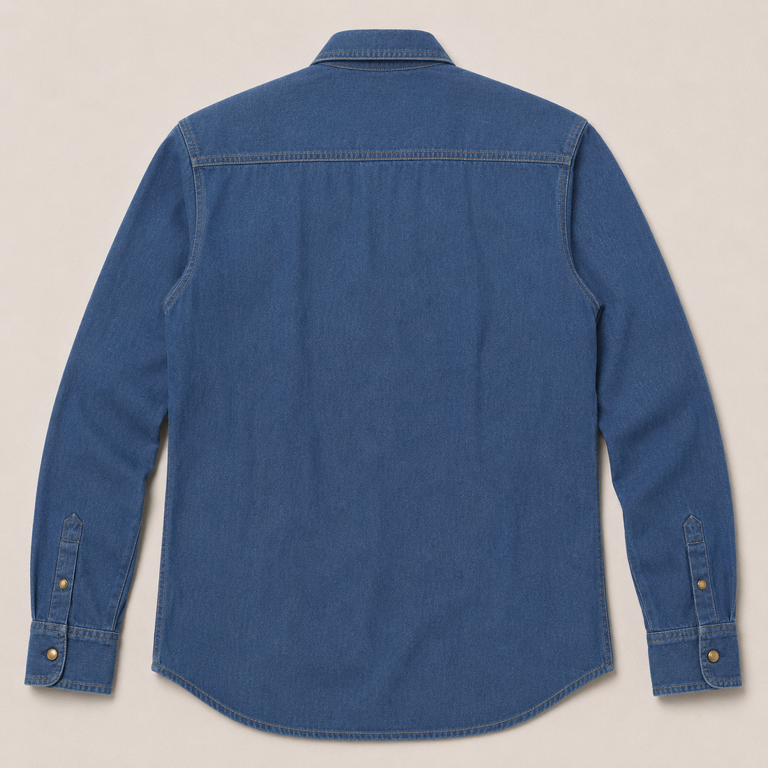 Men's Long Sleeve Washed Denim Shirt