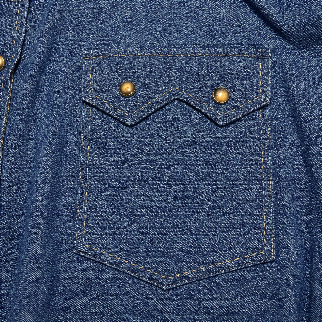 Men’s Long Sleeve Cowboy Denim Western Snap Shirt