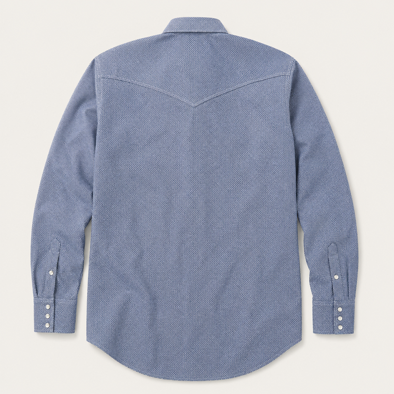 Men’s Blue Micro Print Long Sleeve Cowboy Western Snap Shirt