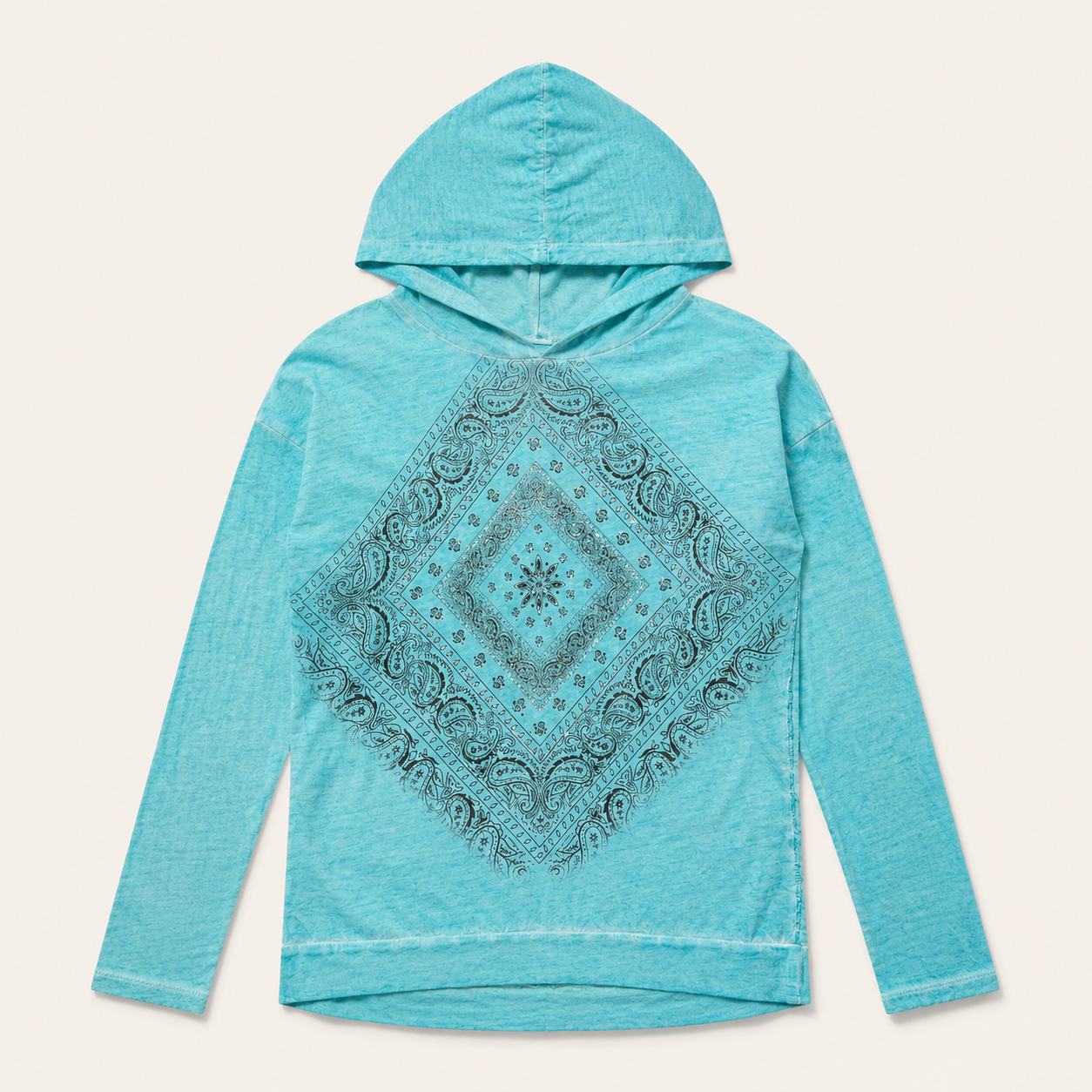 Women’s Paisley Bandana Western Hoodie Pullover