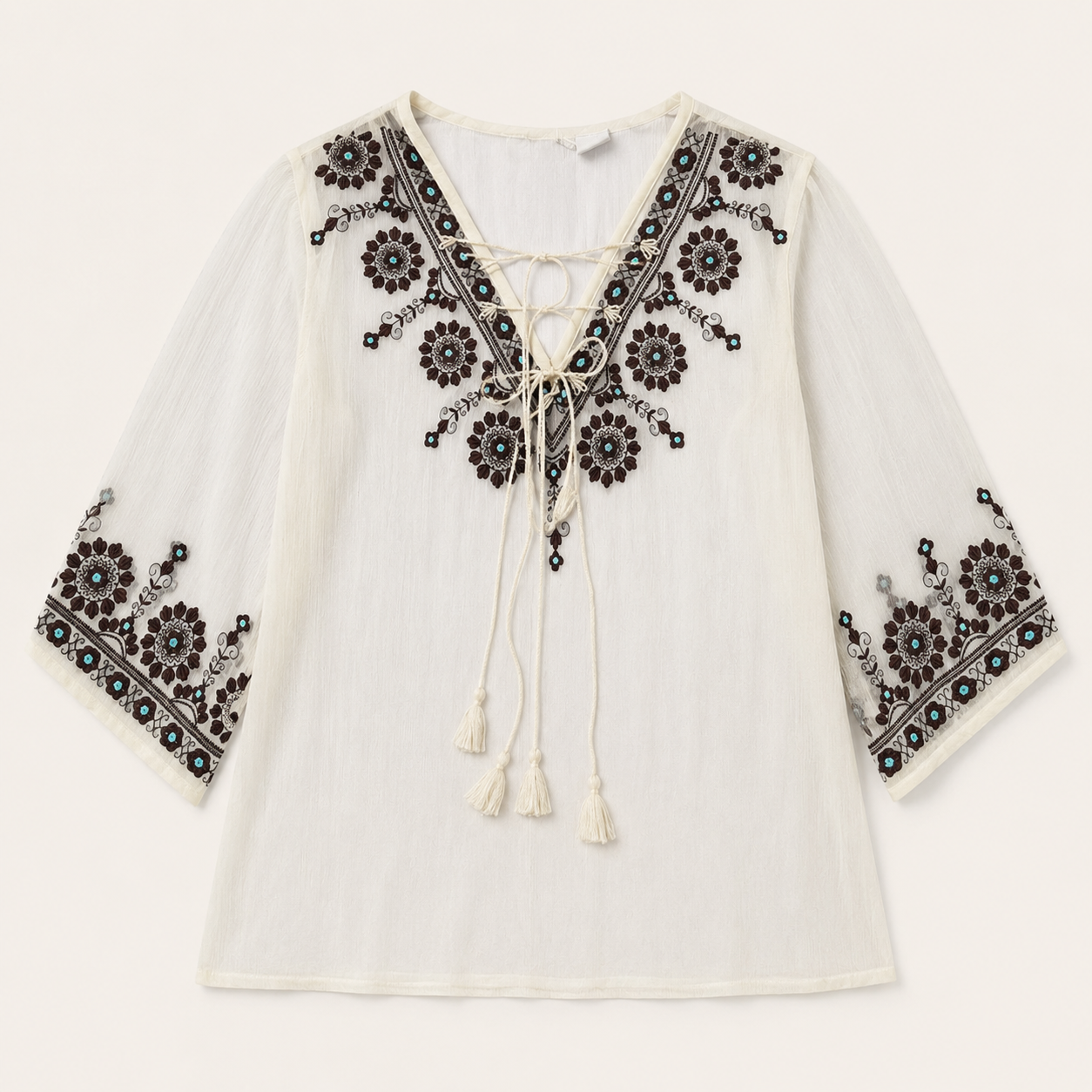 Bohemian Tassel Neck Western Top