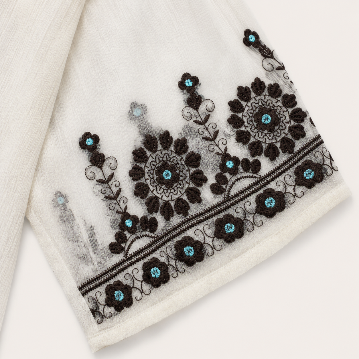 Floral Embroidery Western Blouse Detail