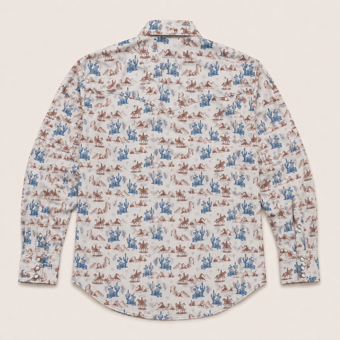 Boys Desert Print Long Sleeve Cowboy Western Snap Shirt