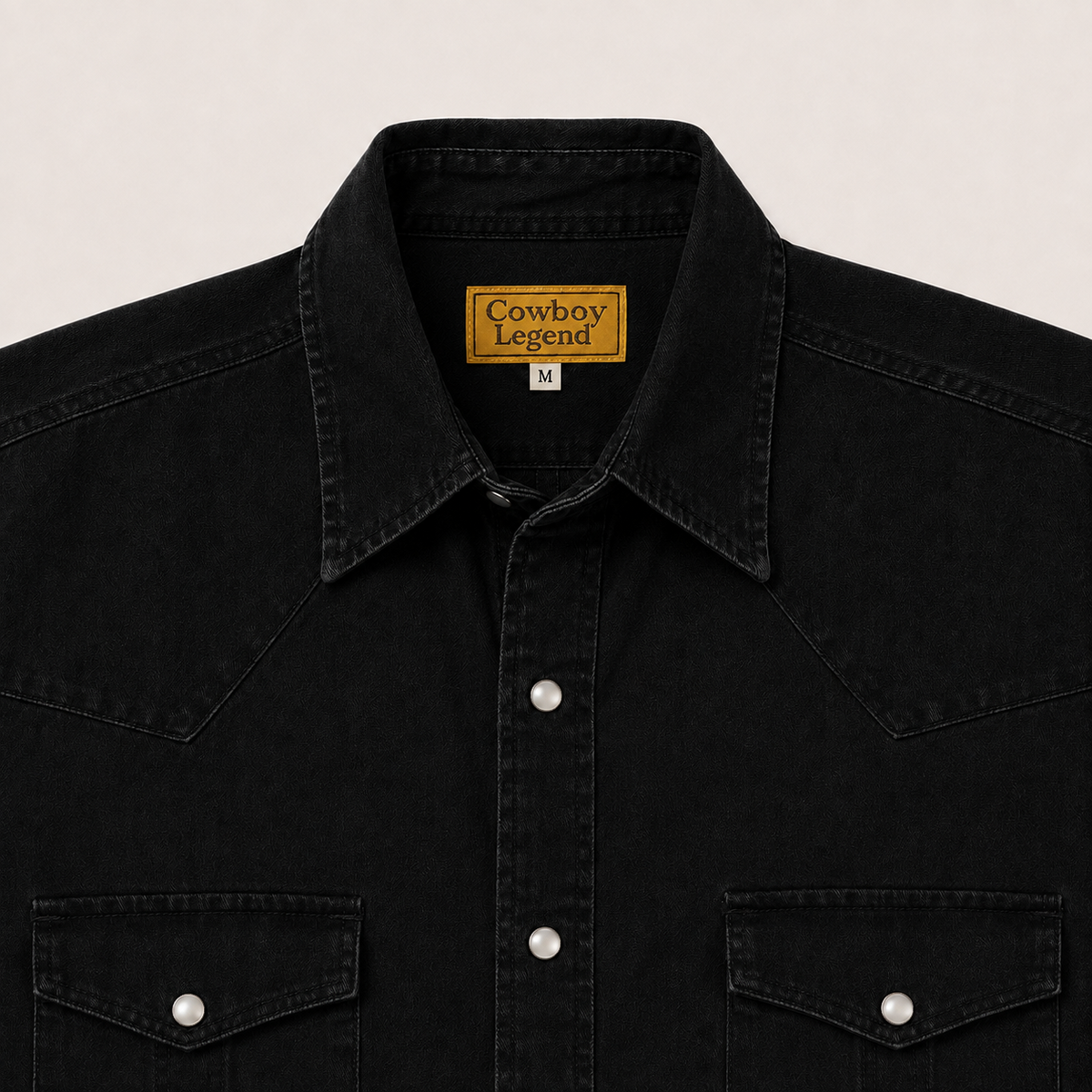 Black Pearl Snap Western Shirt Detail