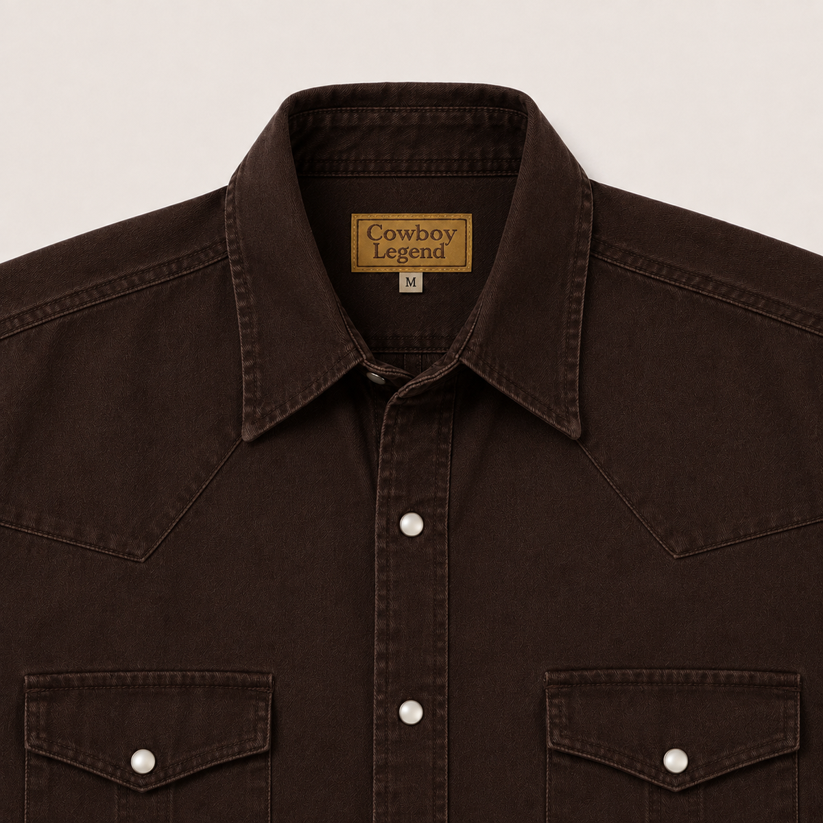 Brown Pearl Snap Western Shirt
