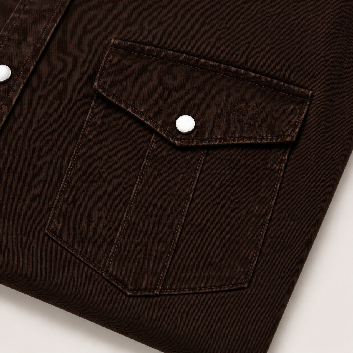 Brown Pearl Snap Western Shirt