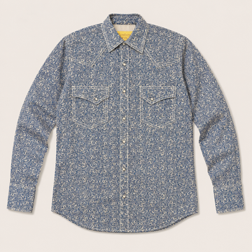 Cowboy Legend Men's Blue Paisley Pearl Snap Western Shirt