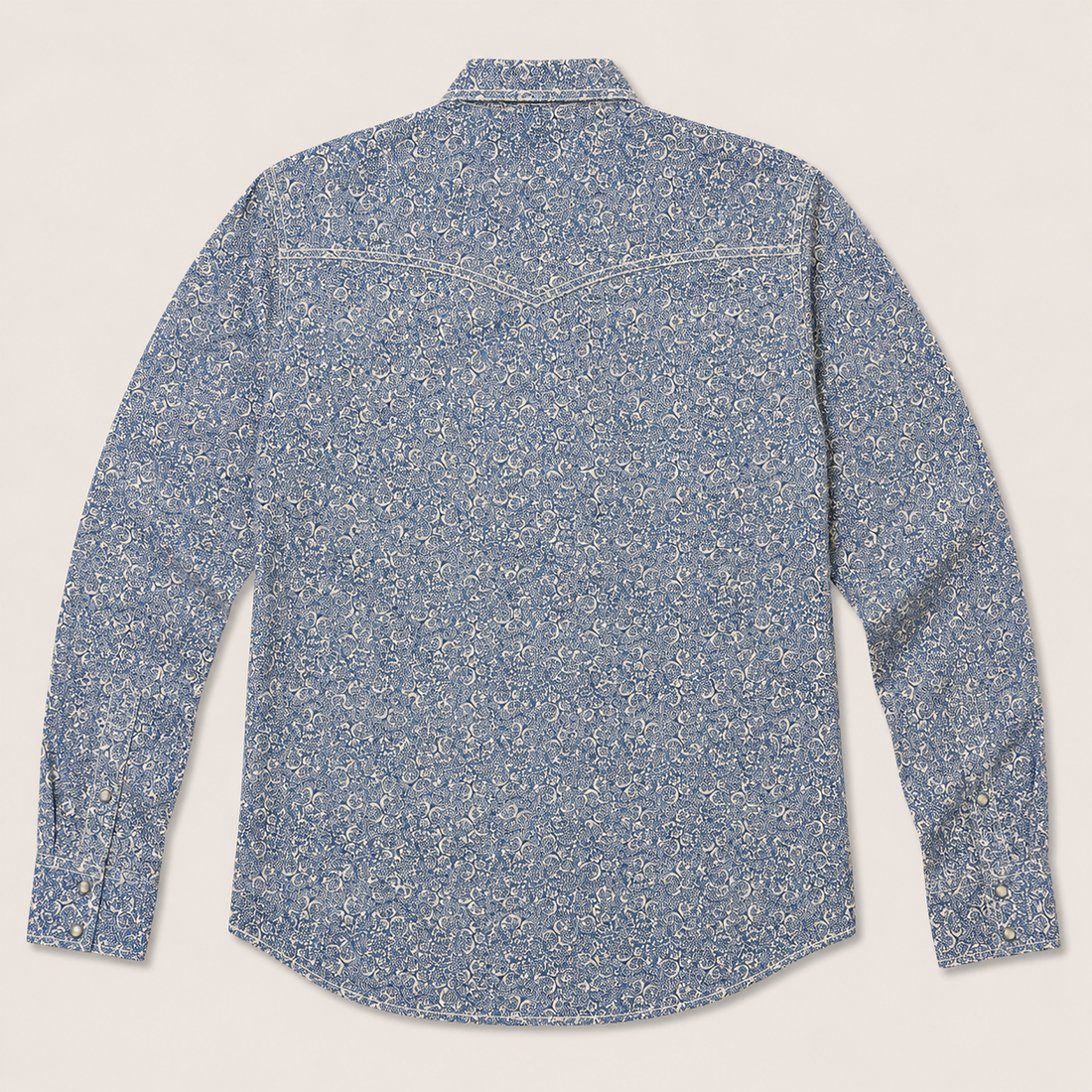 Cowboy Legend Men's Blue Paisley Pearl Snap Western Shirt