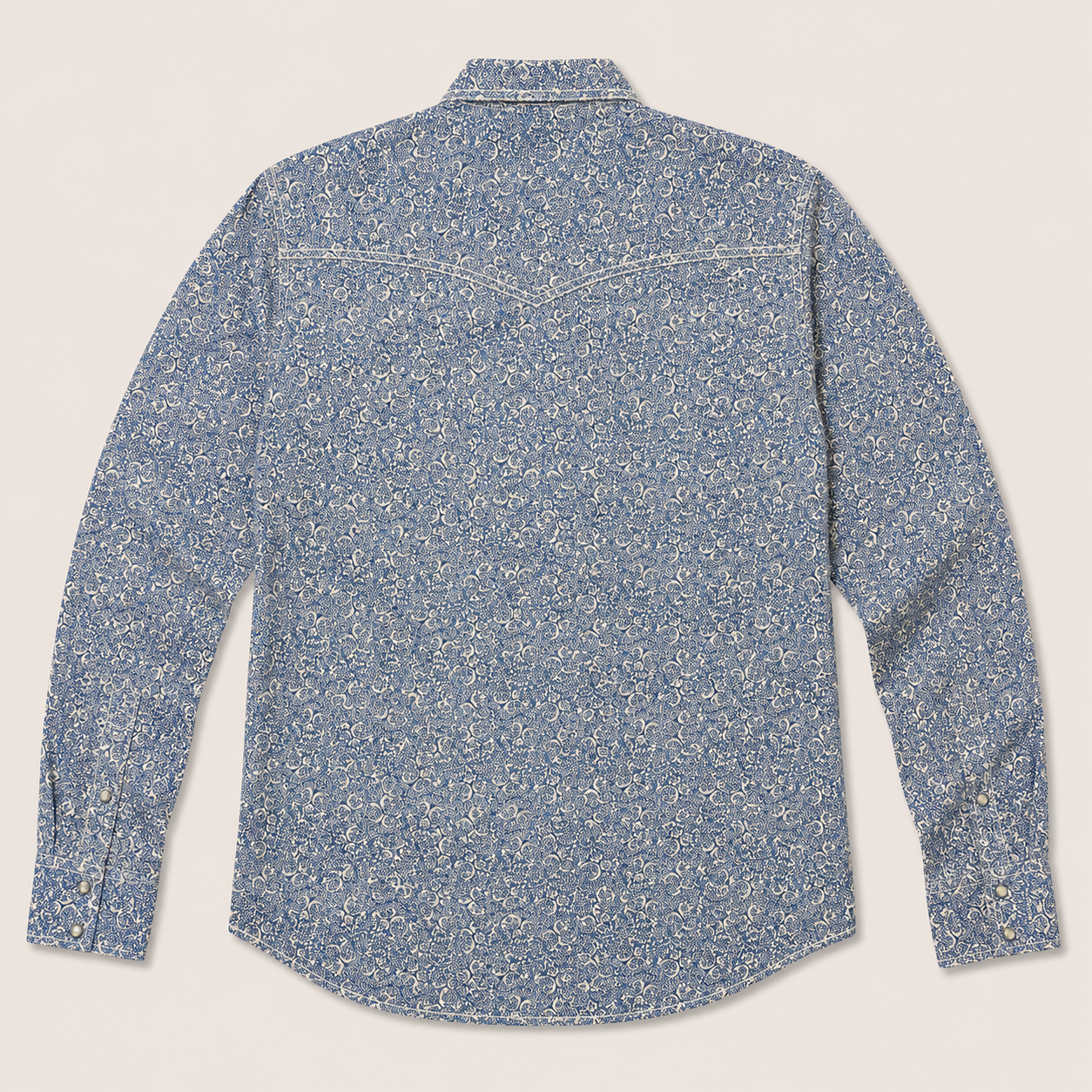 Cowboy Legend Men's Blue Paisley Pearl Snap Western Shirt