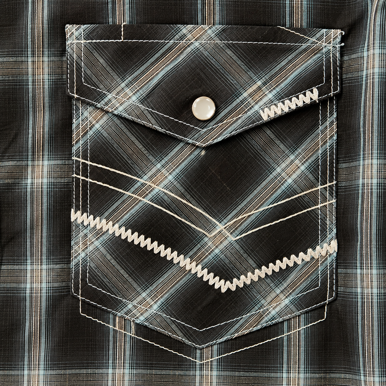 Cowboy Legend Men's Black-Charcoal Plaid  Western Shirt