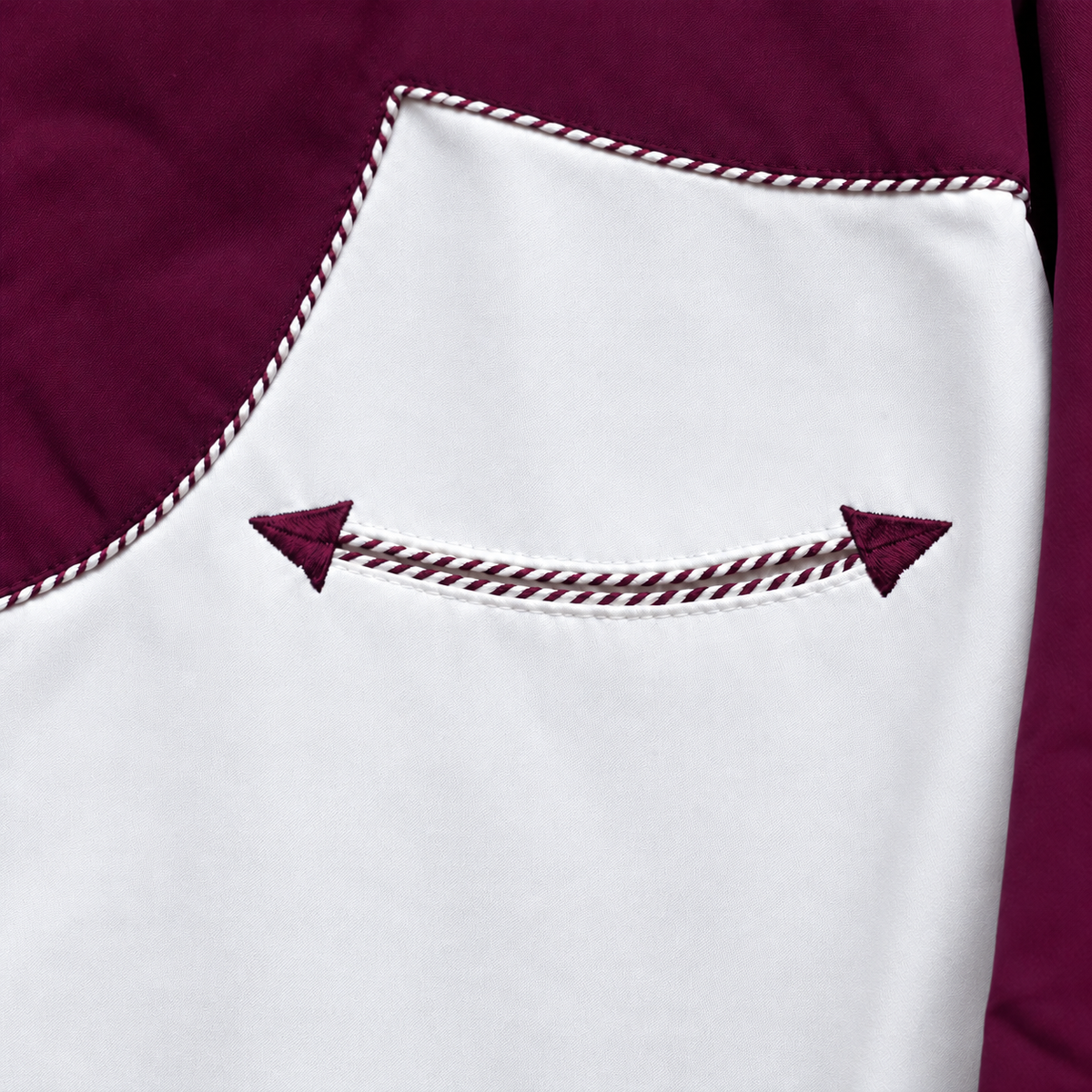 Men’s Classic Eggplant & White Retro Western Snap Shirt