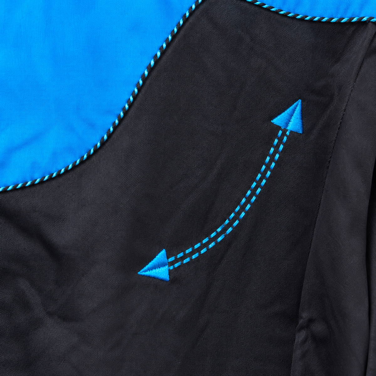 Men’s Classic Black & Blue Retro Western Snap Shirt