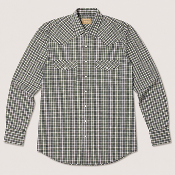 Cowboy Legend Men's Green Plaid Pearl Snap Western Shirt