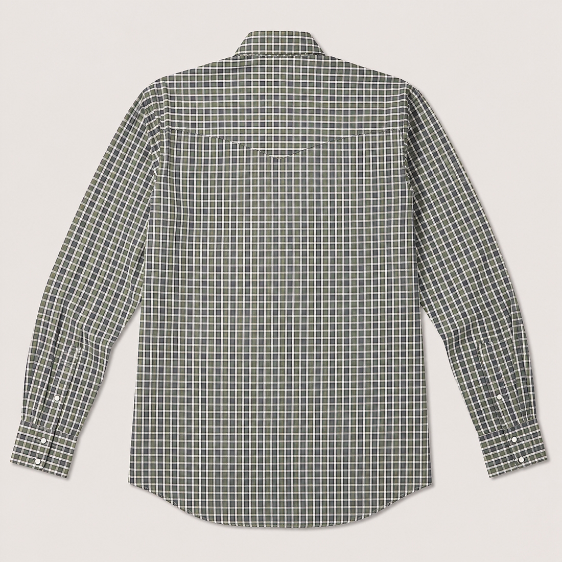 Cowboy Legend Men's Green Plaid Pearl Snap Western Shirt