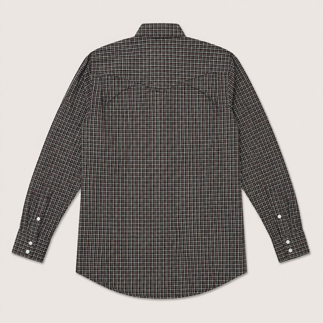 Cowboy Legend Men's Black Micro Plaid Pearl Snap Western Shirt