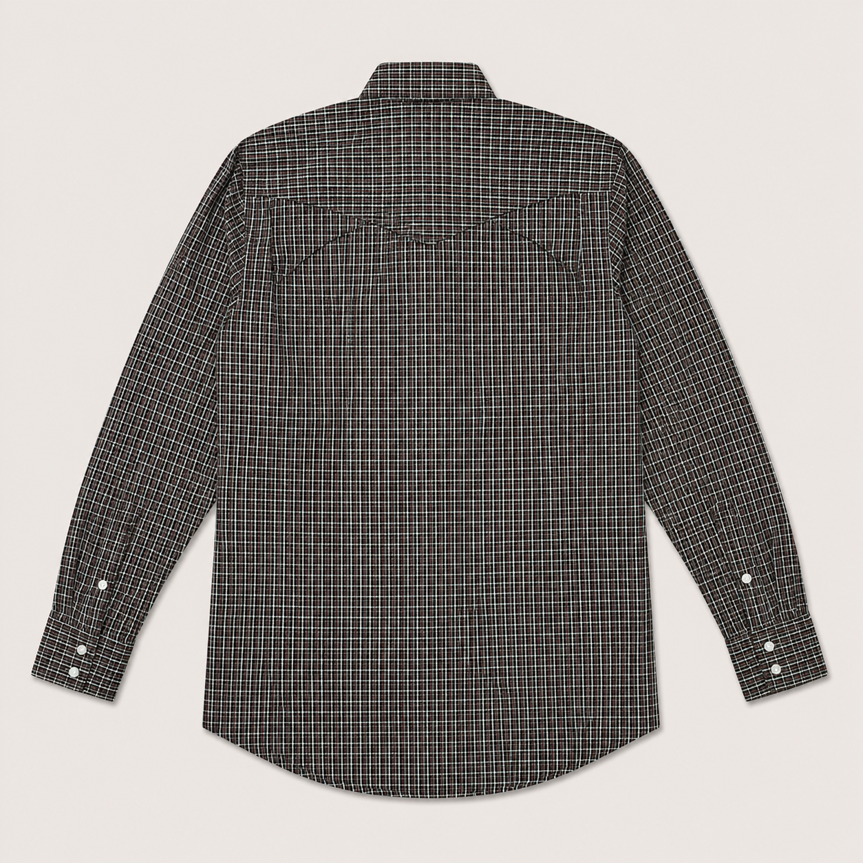 Cowboy Legend Men's Black Micro Plaid Pearl Snap Western Shirt