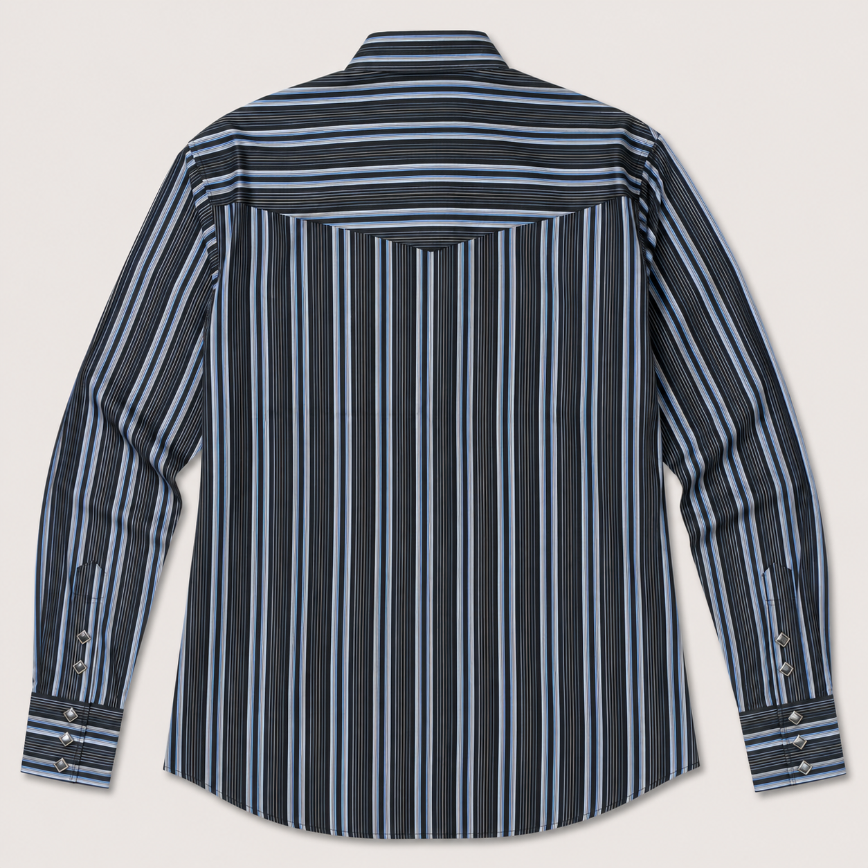 Men's Black & Blue Stripe Long Sleeve Western Snap Shirt