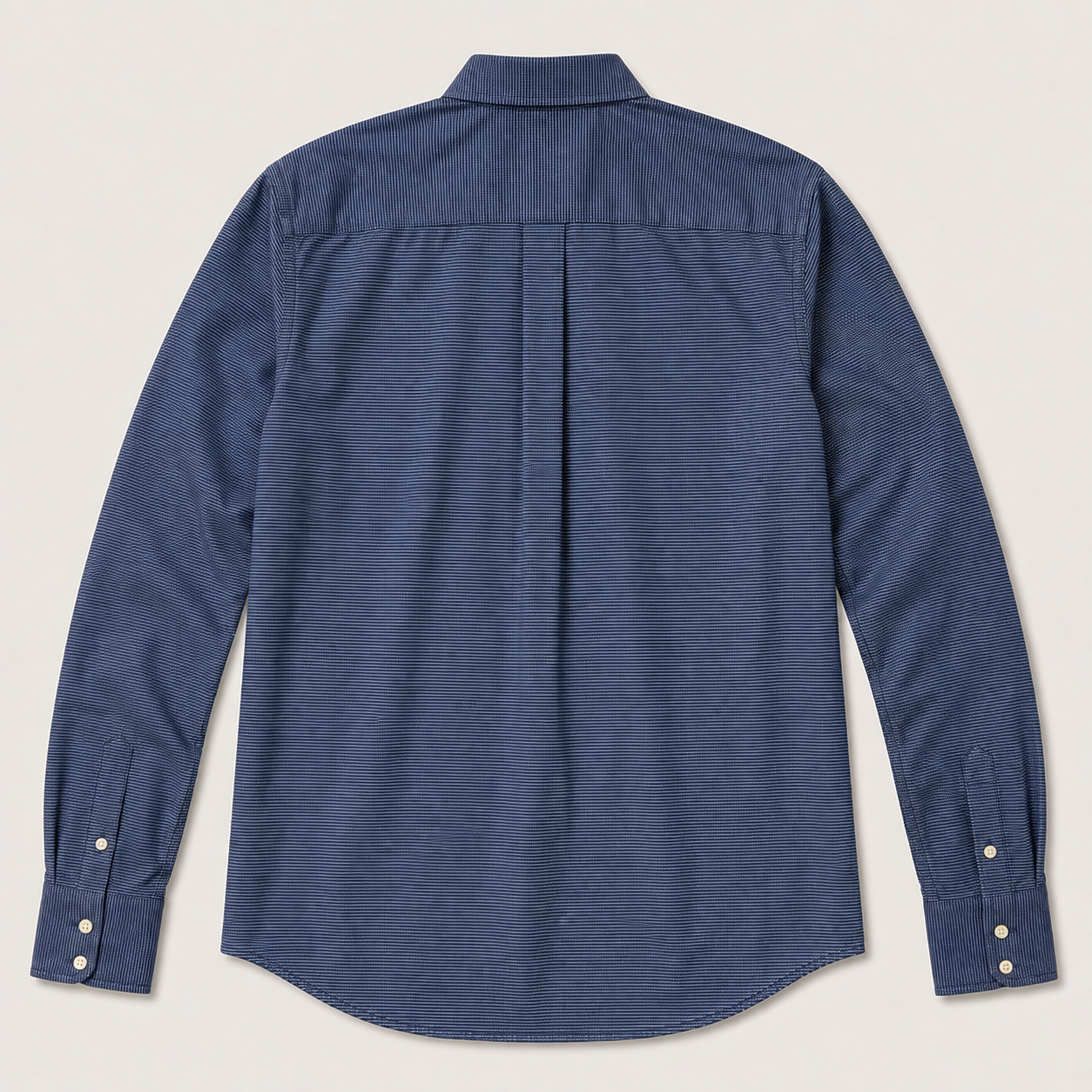 Men's Navy Micro Stripe Long Sleeve Button-Down Shirt