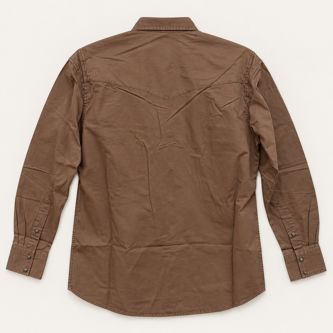 Men’s Classic Camel Brown Long Sleeve Western Snap Shirt