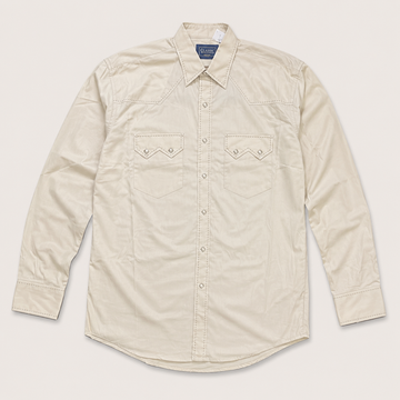 Classic Western Men's Solid Light Tan Western Snap Shirt .