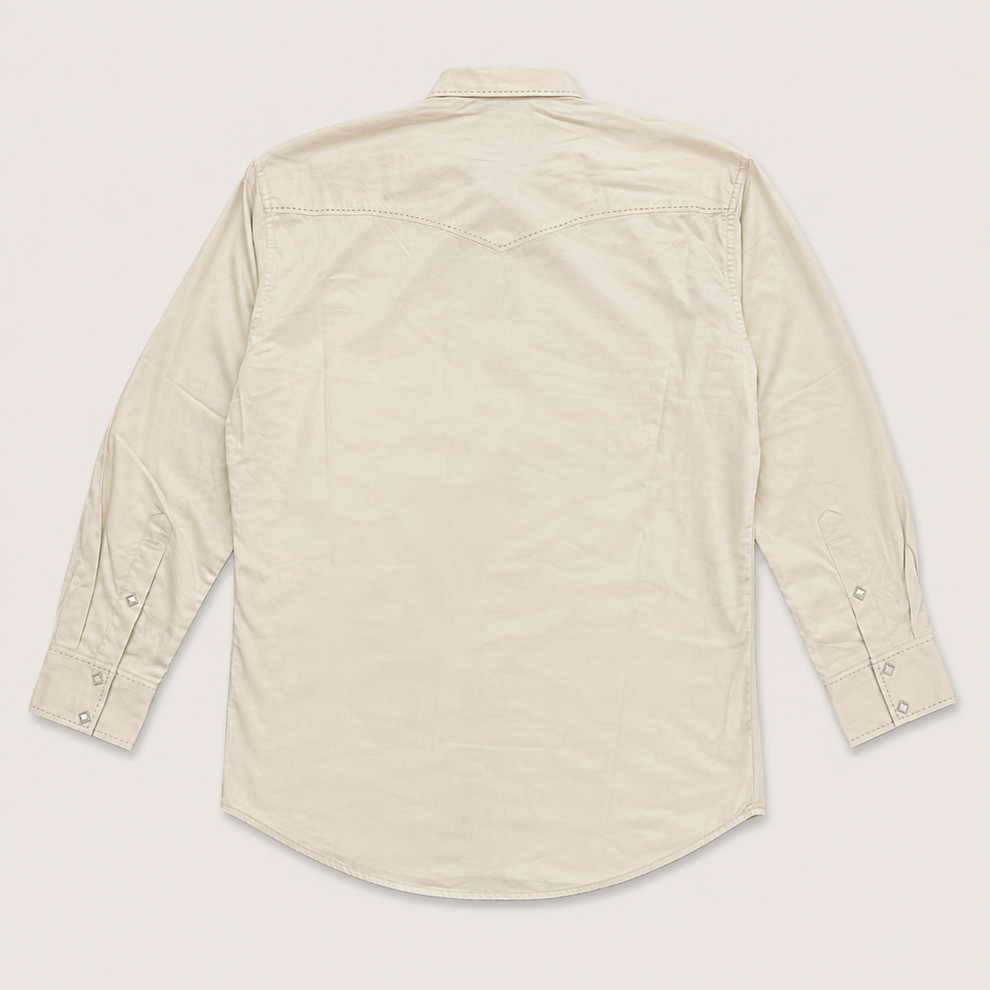 Classic Western Men's Solid Light Tan Western Snap Shirt .
