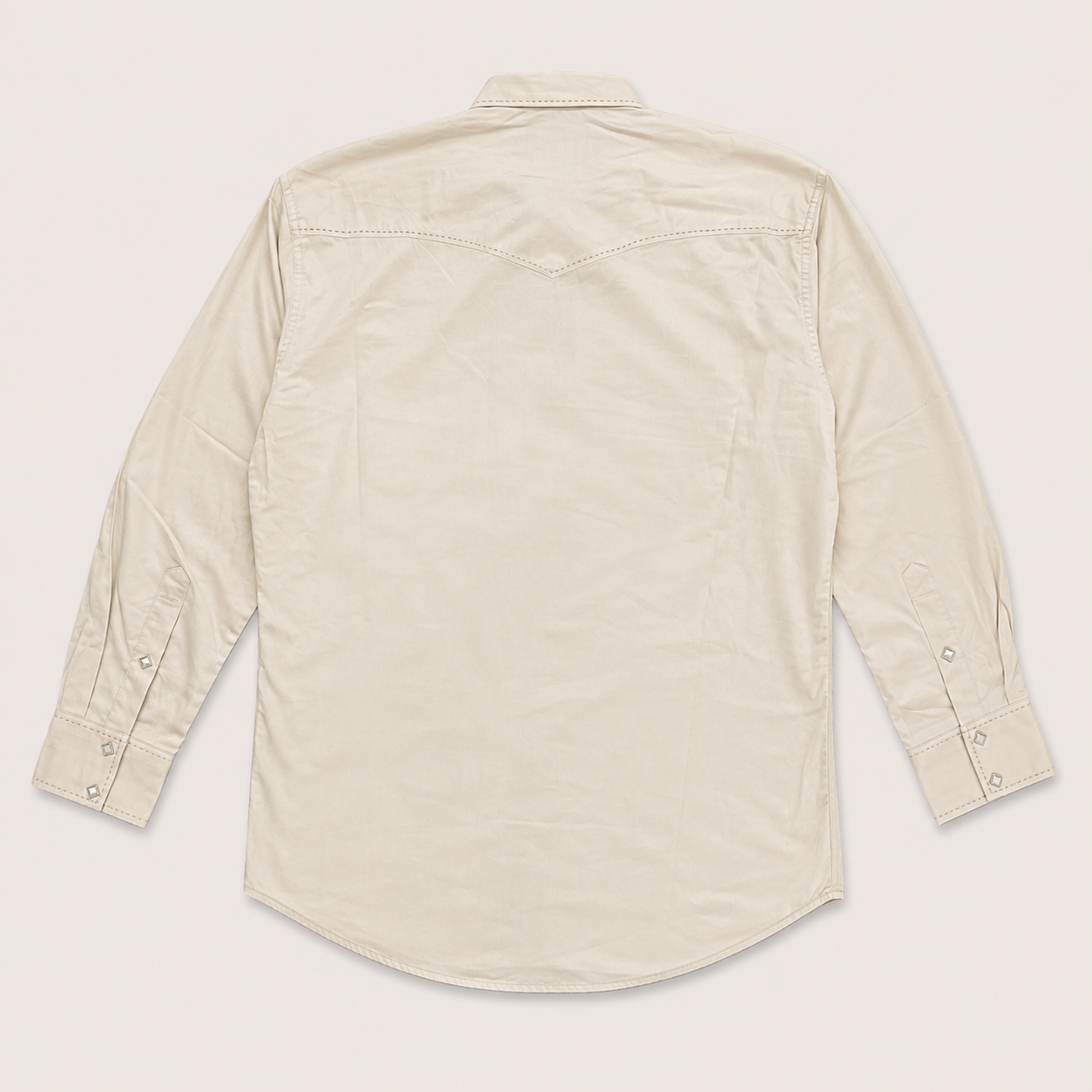 Classic Western Men's Solid Light Tan Western Snap Shirt .