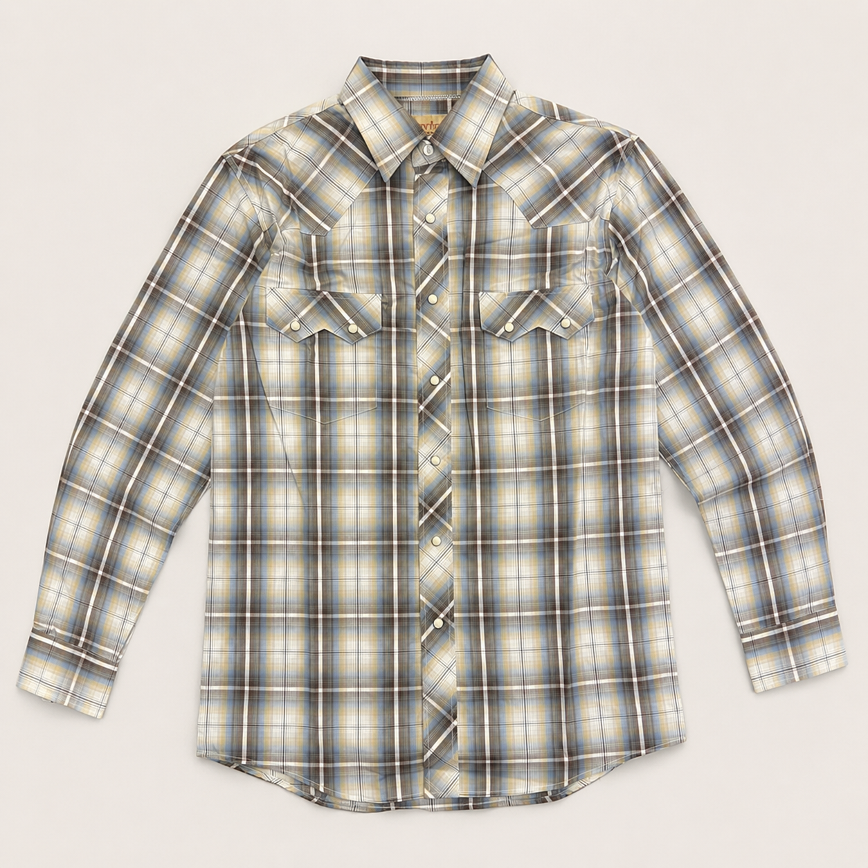 Cowboy Legend Men's Desert Sky Plaid Pearl Snap Western Shirt