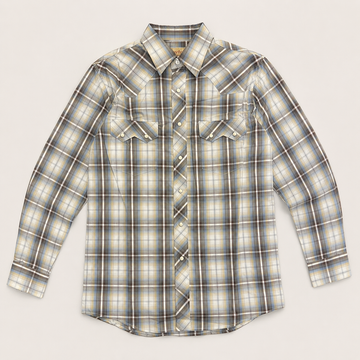 Cowboy Legend Men's Desert Sky Plaid Pearl Snap Western Shirt