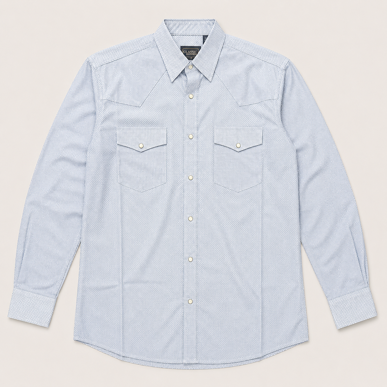 Cowboy Legend Men's Light Blue Micro Check Western Shirt