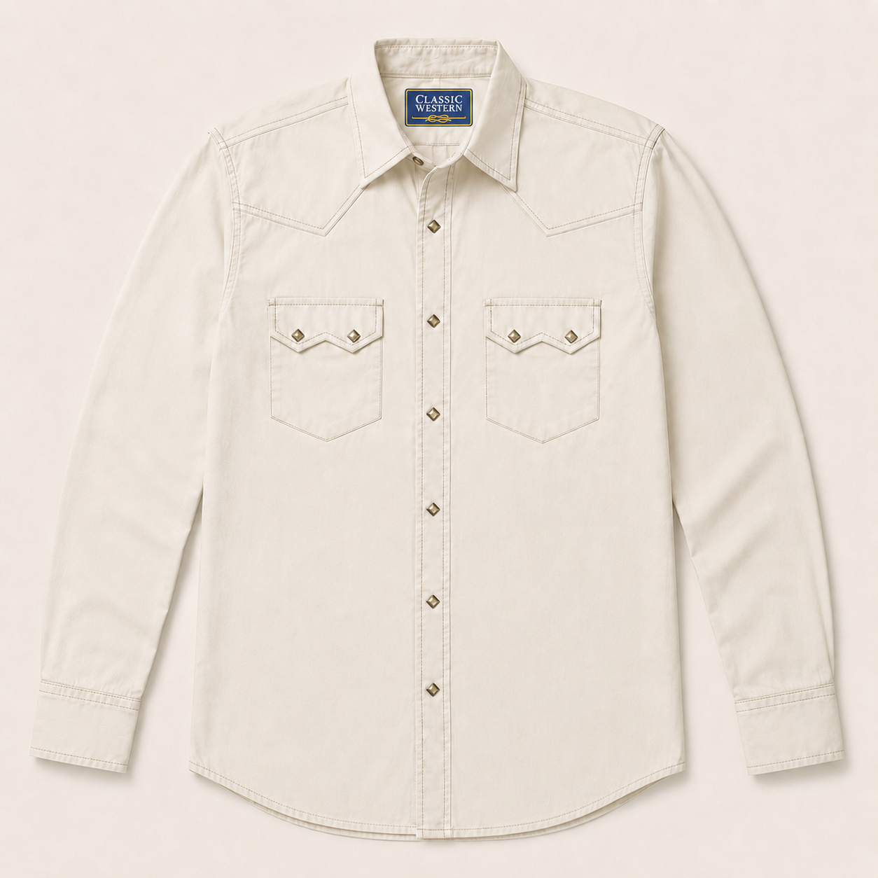 Classic Western Men's Classic Ecru Western Snap Shirt