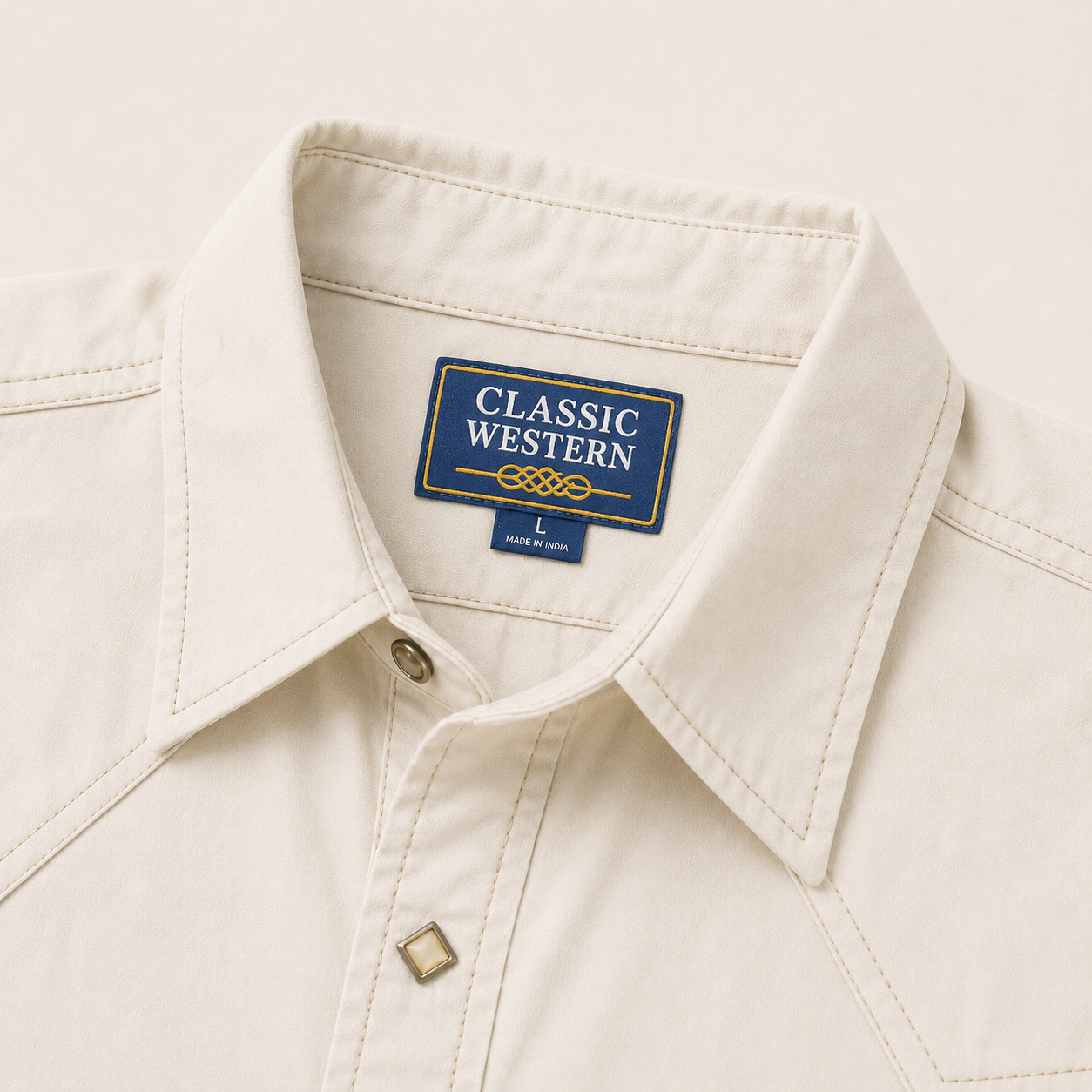 Classic Western Men's Classic Ecru Western Snap Shirt