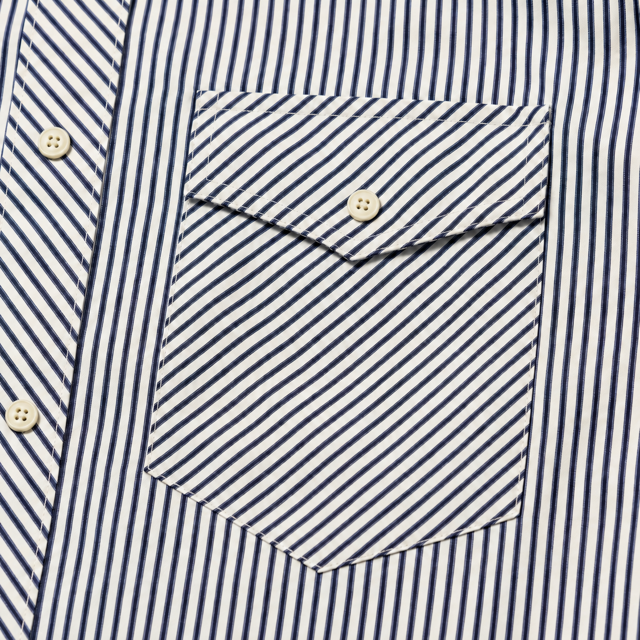 Men’s Navy White Pin Stripe Long Sleeve Cowboy Western Button Down Shirt